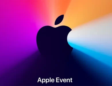 Apple Logo on Bright Color Background