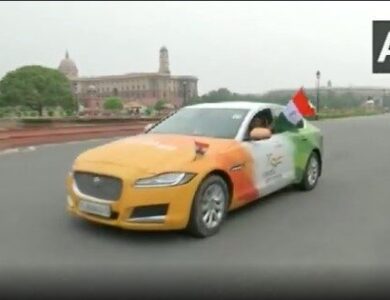 Customize Jaguar Car in the color of Indian flag (tricolor)