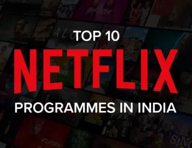 Top 10 Netflix Programmes written on a banner