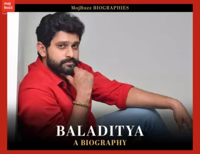 Baladitya actor wearing a red shirt