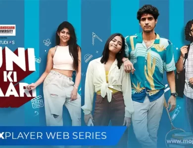 2 girls and 2 boys are standing together giving pose for Uni Ki Yaari MX player web series