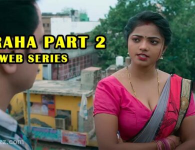 An Indian woman in pink saaree talking with a man on rooftop in Doraha Part 2 ullu web series